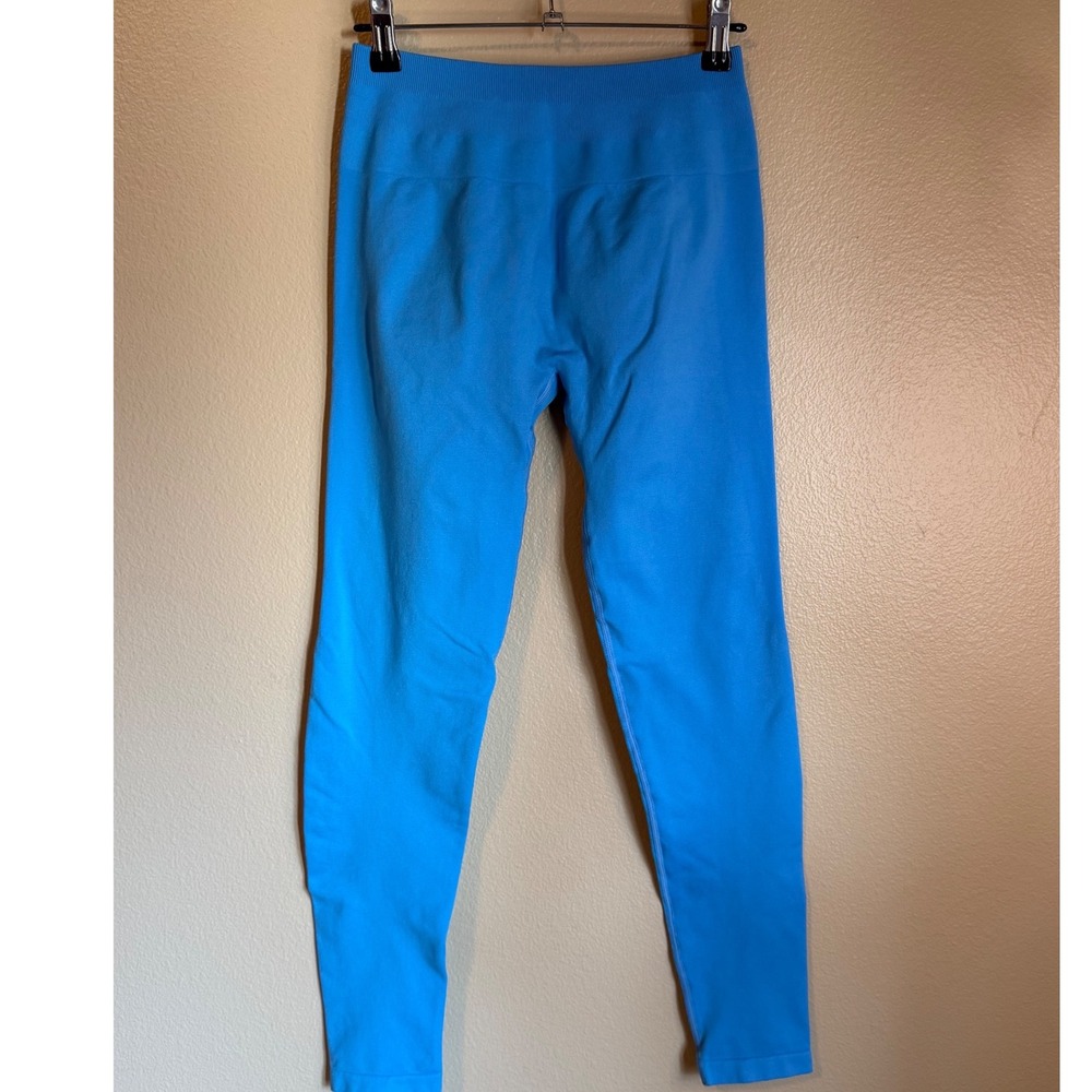 AUROLA Women Blue Seamless Scrunch Butt High Waisted Workout Leggings Small
